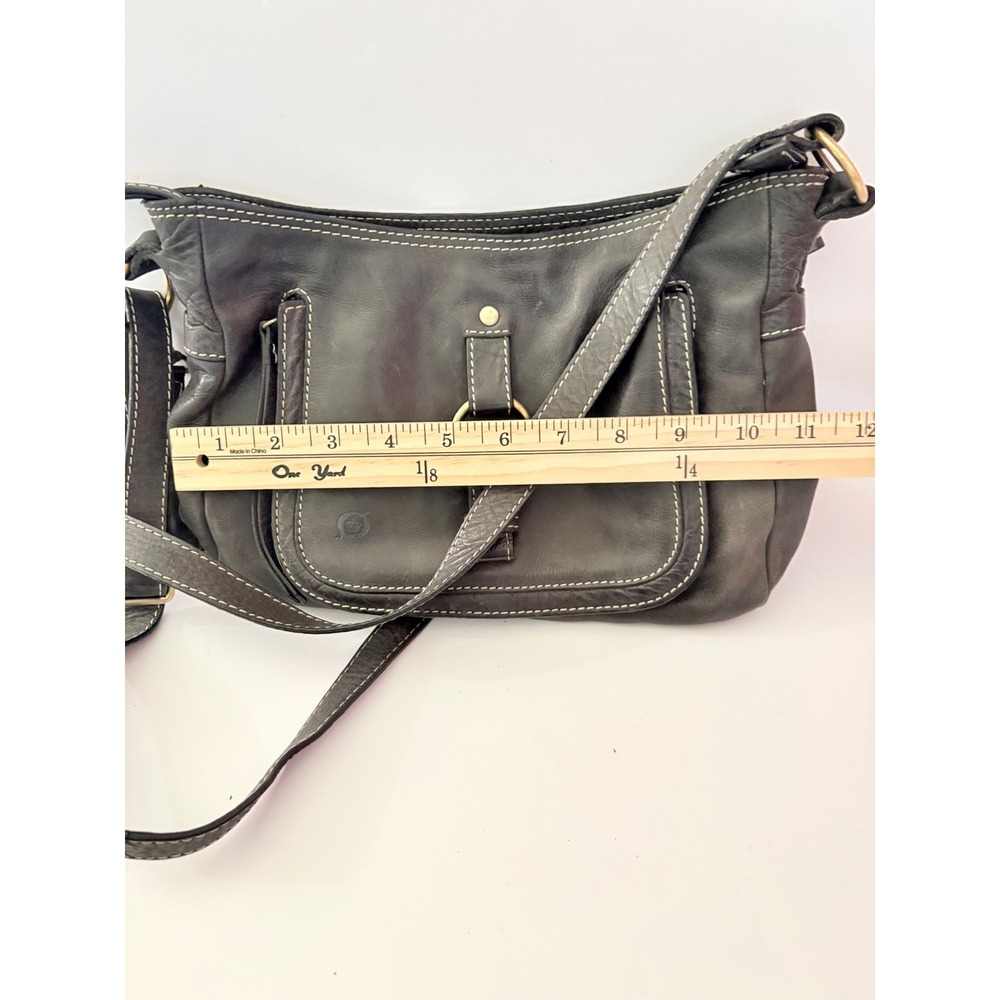 Born Crossbody Bag Womens Brown Genuine Leather Organizer Pocket Small Hook Loop - Picture 9 of 11